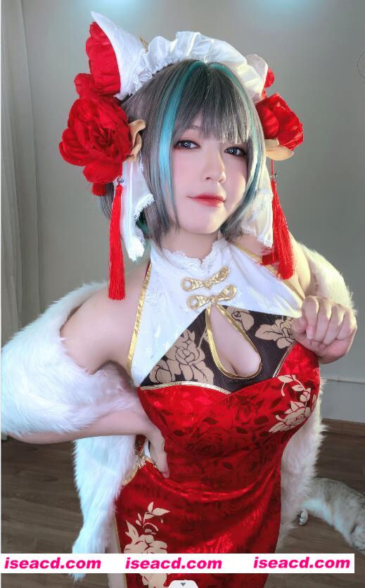 【cosplay/带视频】半半子-柴郡 中华娘 旗袍[52p 3v]【500M】